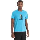 Icebreaker Mens Central Classic SS Tee Otter Paddle Geo Blue