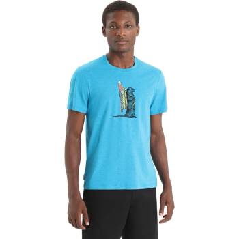 Icebreaker Mens Central Classic SS Tee Otter Paddle Geo Blue
