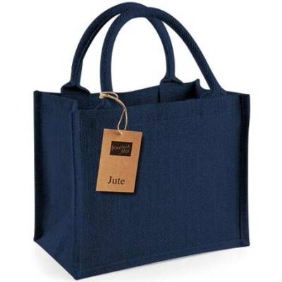 Westford Mill Jutová mini dárková taška WM412 Navy 26 x 22 x 14 cm