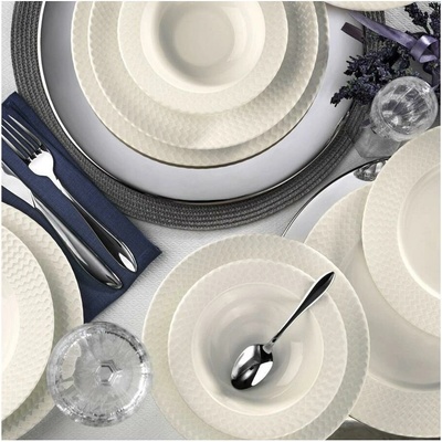 Asir Jídelní sada bílá porcelán 710KTP2471 24 ks