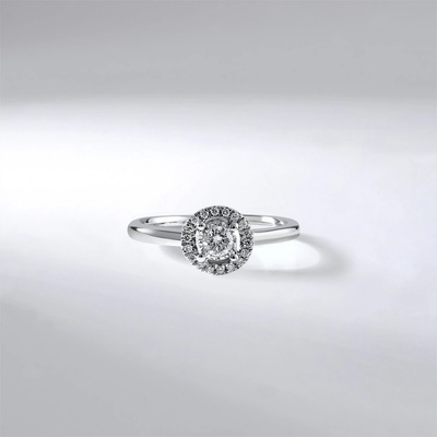 Lillian Vassago Zásnubní diamantový Prsten z bílého zlata LLV59 DR107W