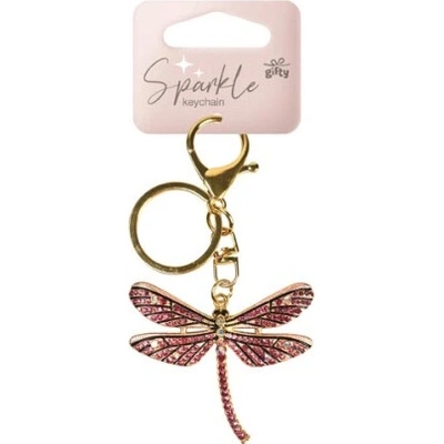 Přívěsek na klíče Gifty Sparkle Vážka pink