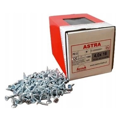 Šrouby do dřeva Astra 4 x 16 mm, 1000 ks
