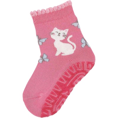 Sterntaler Чорапи с неплъзгащо стъпало Sterntaler - Коте, 25/26 размер, 3-4 г, розови (8032303-780)