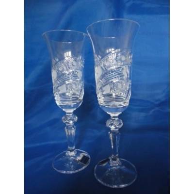Bohemia Crystal Skleničky na šampaňské flétna křišťálové broušené 35003 6 x 150 ml