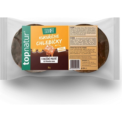 TOPNATUR Kukuřičný chlebíček slaný karamel v mléčné polevě 70 g