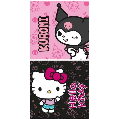 Manenti osuška z mikrovlákna Kuromi & Hello Kitty 70 x 140 cm