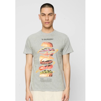 Mister Tee Тениска A Burger Tee heather grey XXLUB-MT2514-00431 - Тъмносив, размер S