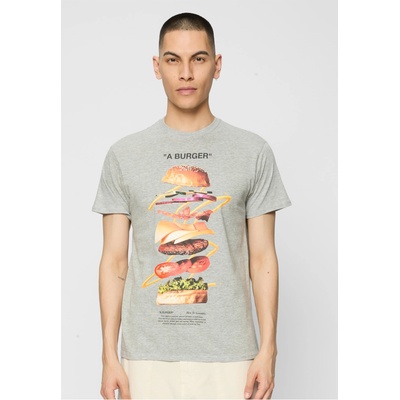 Mister Tee Тениска A Burger Tee heather grey XXLUB-MT2514-00431 - Тъмносив, размер S