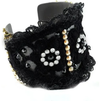 Image 1 of Dannyra Стилна гривна с вълнена дантела и Swarovski кристали Dannyra Jewels