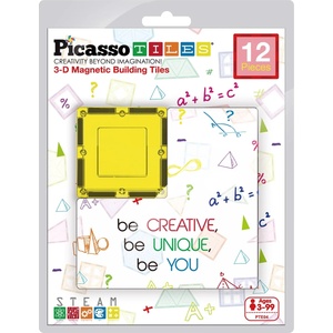 PicassoTiles Конструктор допълнение Picasso Tiles - Квадрати, 12 части (PTE04) - baby