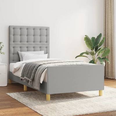 vidaXL 3125350 Rám postele s čelem textil / barva světle šedá
