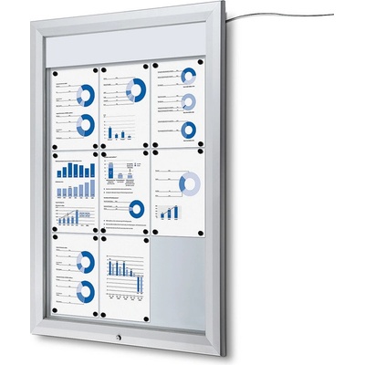 Jansen Display venkovní vitrína typu T LED osvětlení 9 x A4