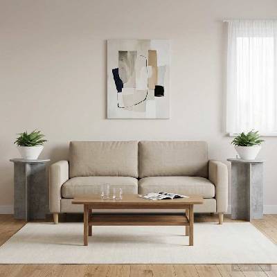 vidaXL Стойка за растения 2 бр. Бетонно сиво Ø40 x 60 см (899711)