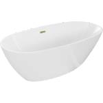 Mexen Eris свободностояща вана 180 x 95 см, бяла, преливник златен - 53441809500-50 (53441809500-50)