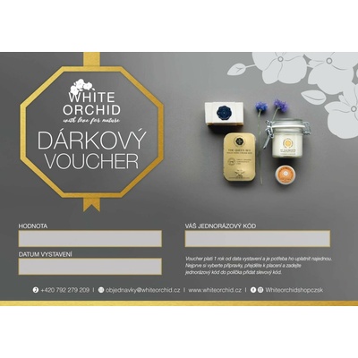 DÁRKOVÝ VOUCHER WHITE ORCHID cena: 500,- Kč