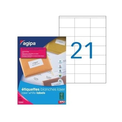 Etikety laser 70x42mm Agipa A4 100 hárkov