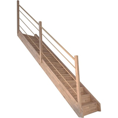 StarWood Schody Mykonos Pro dubové rovné 80cm uzavřené dřev. design. zábradlí L