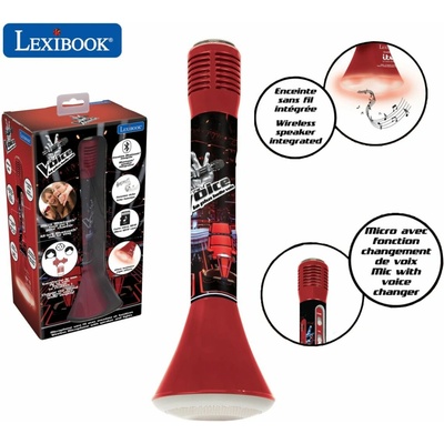 Lexibook Bezdrôtový karaoke mikrofón The Voice so zabudovaným reproduktorom a svetelnými efektmi
