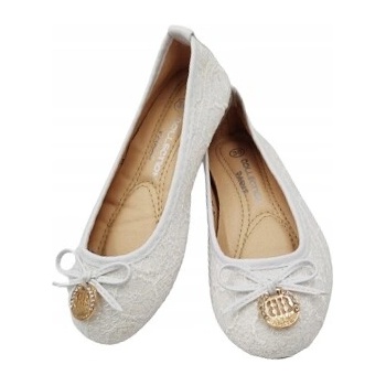 Dievčenské spoločenské baleríny biele