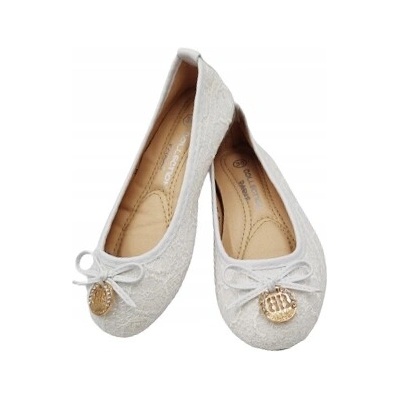 Dievčenské spoločenské baleríny biele