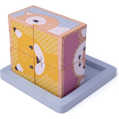 Bigjigs Baby kostky Woodland – Sleviste.cz