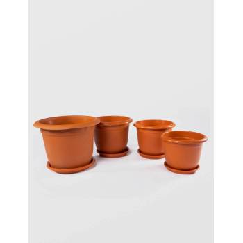 Image 1 of Sterk Plast РК Саксия с подложка кръг кафява №20 (642199)