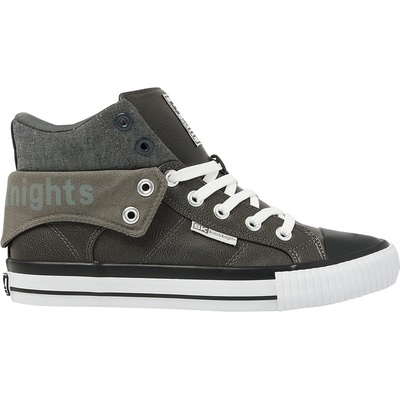 British Knights Юношески високи кецове British Knights Roco Fold PU High Tops Juniors - Dk Grey/Black