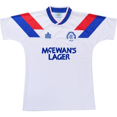 Team Футболна фланелка Team Mens Team Rangers Retro Away Shirt 90/92 - White/Blue