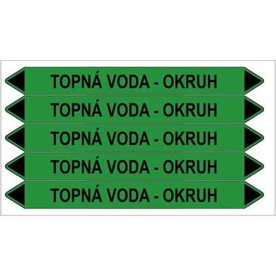 Značení potrubí, topná voda - okruh,5 ks, 150 × 12 mm PZ 008933