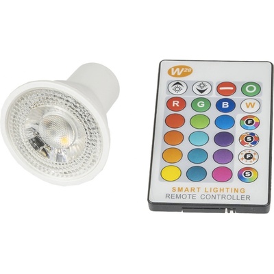 T-LED RGBW LED bodová žárovka 5W GU10 230V RGB + teplá bílá 021160