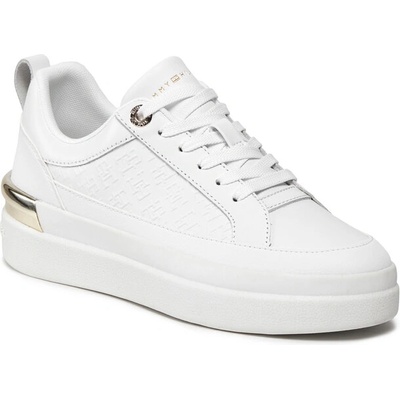 Tommy Hilfiger Сникърси Tommy Hilfiger Lux Court Sneaker Monogram FW0FW07808 White YBS (Lux Court Sneaker Monogram FW0FW07808)