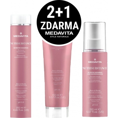 MedaVita Nutrisubstance šampón 250 ml + maska 150 ml + sprej na vlasy 150 ml dárková sada
