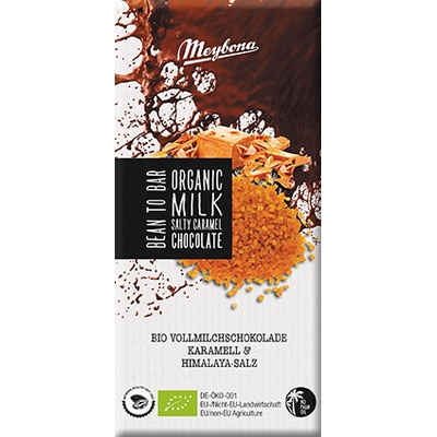 Meybona Bio mliečna čokoláda slaný karamel 100 g