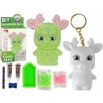 LEAN Toys DIY Diamond Creative Kit Green Reindeer Crystals Sequins 3D Keyring