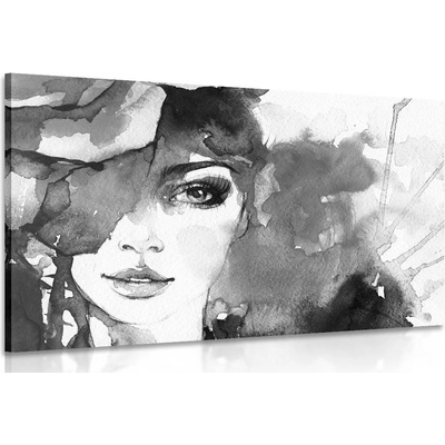 Obraz černobílý portrét ženy - 60x40
