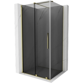 Mexen Velar плъзгаща се душ кабина 100 x 90 см, графит, злато - 871-100-090-41-50 (871-100-090-41-50)