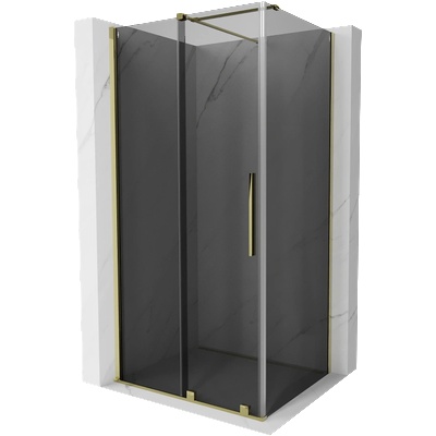 Mexen Velar плъзгаща се душ кабина 100 x 90 см, графит, злато - 871-100-090-41-50 (871-100-090-41-50)