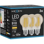 Mexen Vintis 3x LED нажежаема жичка E27, A60, 10W, Топла - 2700K, 910 lm, кехлибар (L150-E27-1027-50x03)