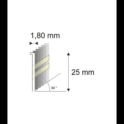 Truhlářské Brady šikmé 34° Narex 15G-DA/25 - 1,80 x 25 mm - 4.000 ks