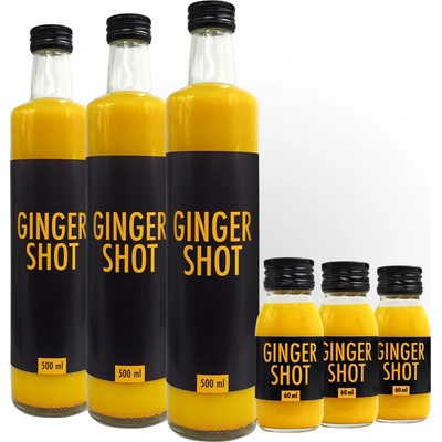 Ginger Shot 3 x 500 ml + Ginger Shot 3 x 60 ml