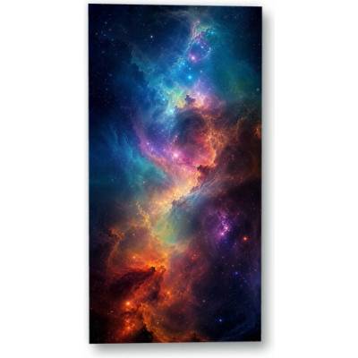 Plakát – Zářivá barevná mlhovina 60 × 120 cm Bez rámu Ano Bez rámu