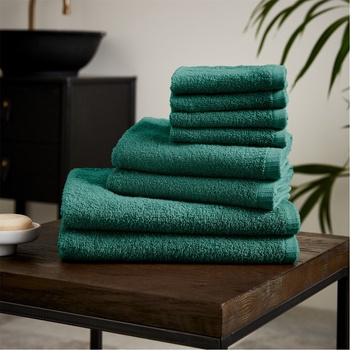 Image 1 of Catherine Lansfield Хавлиена кърпа Catherine Lansfield Quick Dry Cotton 8 Piece Towel Set - Forest Green