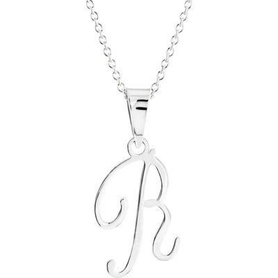 Gemmax Řetízek s písmenem „R“ bílé zlato GUSWN-42441-25841