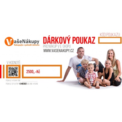 Dárkový poukaz VašeNákupy v hodnotě 2500,- Kč