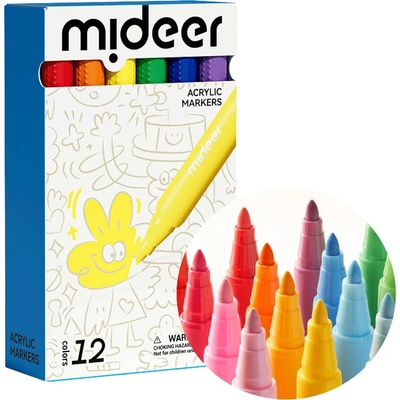 Mideer MD3388 akrylové fixy s jemným hrotem 12 ks