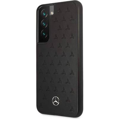 Mercedes-Benz Genuine Leather Quilted Hard Case - дизайнерски кожен кейс (естествена кожа) за Samsung Galaxy S22 (черен)