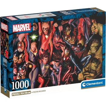 Clementoni Пъзел Clementoni от 1000 части - Героите на Marvel (39857)