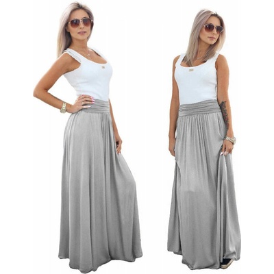 Fashionweek dlhá letni sukňa z vzdušného materialu MAXI MF5 / M266 sivá