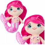 LEAN Toys Plush Mermaid Cuddly Toy Tail Sequin Light Pink 28cm